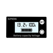 SUPNOVA DC 8-100V Indicatore di capacità della batteria Voltmetro Indicatore di tensione, Stile:, White, White + Alarm + Temperature, Blue, Blue +Alarm + Temperature