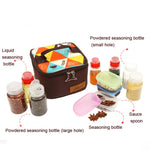 CLS Set di bottiglie per condimenti da esterno 10 in 1 Combinazione di scatole per condimenti da cucina portatili