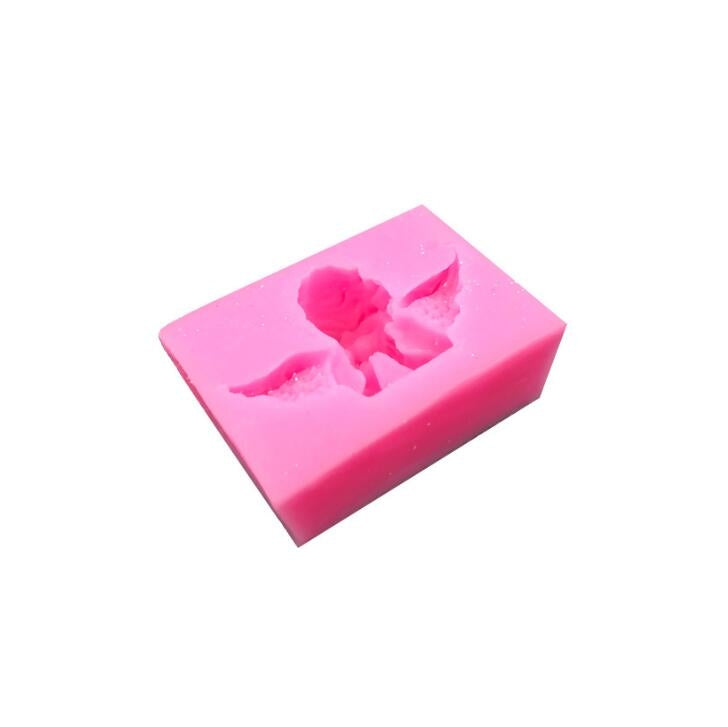 2 pezzi di stampo in silicone per torta fondente a forma di angelo, aroma di argilla morbida, decorazione in plastica di gesso, Angel Shape