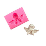 2 pezzi di stampo in silicone per torta fondente a forma di angelo, aroma di argilla morbida, decorazione in plastica di gesso, Angel Shape