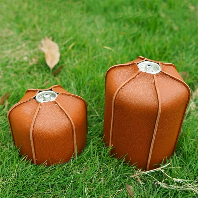 Custodia in pelle per serbatoio del gas piatto da campeggio esterno Lampada a vapore da campeggio Coperchio protettivo in PU per serbatoio del carburante, For 230g Gas Tank, For 450g Gas Tank
