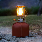 Custodia in pelle per serbatoio del gas piatto da campeggio esterno Lampada a vapore da campeggio Coperchio protettivo in PU per serbatoio del carburante, For 230g Gas Tank, For 450g Gas Tank