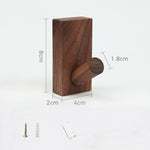 2 pezzi di ingresso in legno massello senza perforazione dietro la porta sul muro gancio appendiabiti appiccicoso, Beech Wood, Oak, Black Walnut