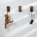 2 pezzi di ingresso in legno massello senza perforazione dietro la porta sul muro gancio appendiabiti appiccicoso, Beech Wood, Oak, Black Walnut