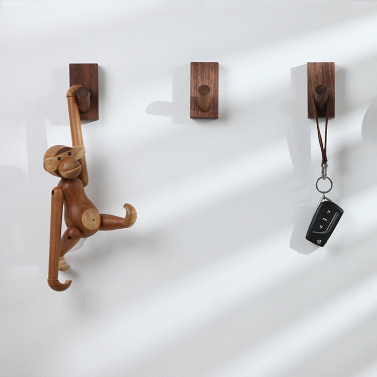 2 pezzi di ingresso in legno massello senza perforazione dietro la porta sul muro gancio appendiabiti appiccicoso, Beech Wood, Oak, Black Walnut