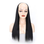 Parrucca mezzo copricapo Parrucca a forma di U con capelli lisci lunghi, 1.US-1B# Black, 2.US-1BT0906 #, 3. Black Gradient Sapphire Blue, 4.US-2# Natural Black, 5.US-4# Brown Black, 6.US-4H27#, 7.US-4M30# Linen, 8.US-4M33# Chestnut Color, 9.US-8#      ...