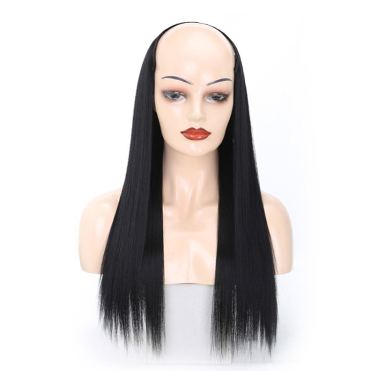 Parrucca mezzo copricapo Parrucca a forma di U con capelli lisci lunghi, 1.US-1B# Black, 2.US-1BT0906 #, 3. Black Gradient Sapphire Blue, 4.US-2# Natural Black, 5.US-4# Brown Black, 6.US-4H27#, 7.US-4M30# Linen, 8.US-4M33# Chestnut Color, 9.US-8#      ...
