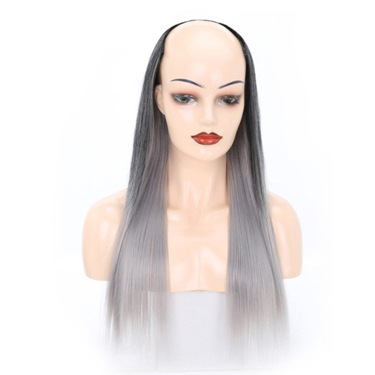 Parrucca mezzo copricapo Parrucca a forma di U con capelli lisci lunghi, 1.US-1B# Black, 2.US-1BT0906 #, 3. Black Gradient Sapphire Blue, 4.US-2# Natural Black, 5.US-4# Brown Black, 6.US-4H27#, 7.US-4M30# Linen, 8.US-4M33# Chestnut Color, 9.US-8#      ...