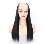 Parrucca mezzo copricapo Parrucca a forma di U con capelli lisci lunghi, 1.US-1B# Black, 2.US-1BT0906 #, 3. Black Gradient Sapphire Blue, 4.US-2# Natural Black, 5.US-4# Brown Black, 6.US-4H27#, 7.US-4M30# Linen, 8.US-4M33# Chestnut Color, 9.US-8#      ...