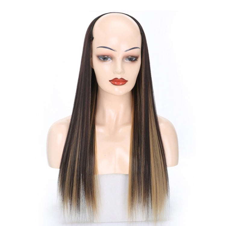 Parrucca mezzo copricapo Parrucca a forma di U con capelli lisci lunghi, 1.US-1B# Black, 2.US-1BT0906 #, 3. Black Gradient Sapphire Blue, 4.US-2# Natural Black, 5.US-4# Brown Black, 6.US-4H27#, 7.US-4M30# Linen, 8.US-4M33# Chestnut Color, 9.US-8#      ...