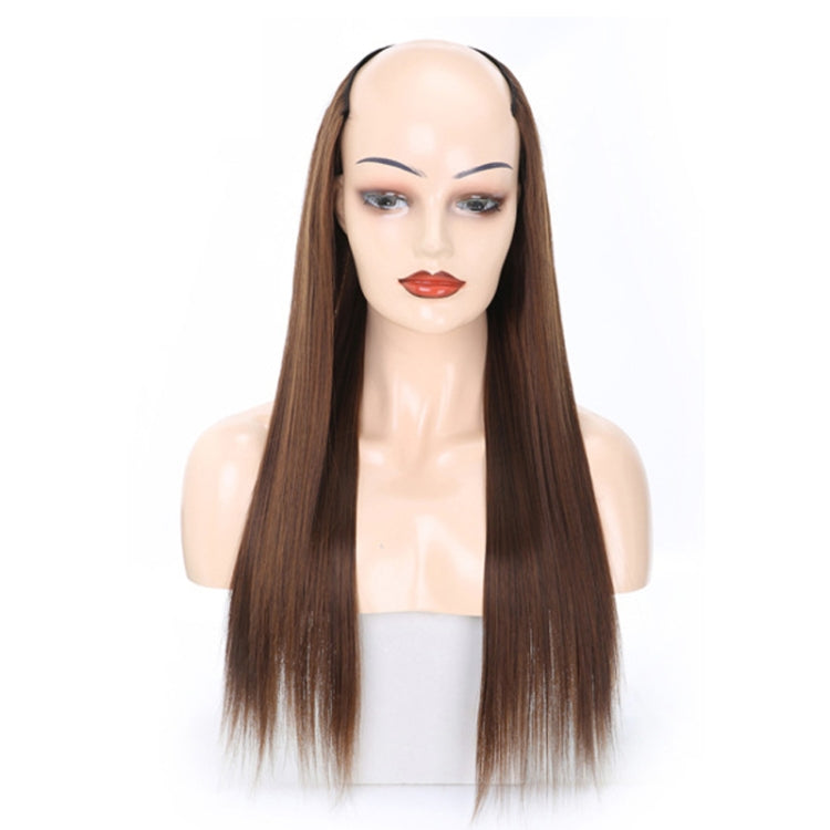 Parrucca mezzo copricapo Parrucca a forma di U con capelli lisci lunghi, 1.US-1B# Black, 2.US-1BT0906 #, 3. Black Gradient Sapphire Blue, 4.US-2# Natural Black, 5.US-4# Brown Black, 6.US-4H27#, 7.US-4M30# Linen, 8.US-4M33# Chestnut Color, 9.US-8#      ...