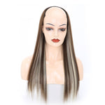 Parrucca mezzo copricapo Parrucca a forma di U con capelli lisci lunghi, 1.US-1B# Black, 2.US-1BT0906 #, 3. Black Gradient Sapphire Blue, 4.US-2# Natural Black, 5.US-4# Brown Black, 6.US-4H27#, 7.US-4M30# Linen, 8.US-4M33# Chestnut Color, 9.US-8#      ...