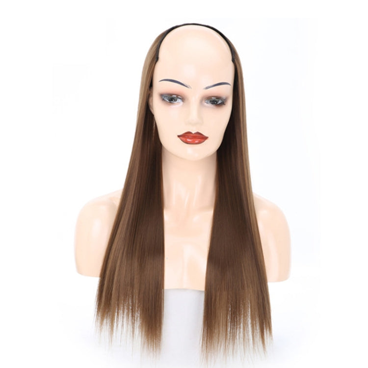 Parrucca mezzo copricapo Parrucca a forma di U con capelli lisci lunghi, 1.US-1B# Black, 2.US-1BT0906 #, 3. Black Gradient Sapphire Blue, 4.US-2# Natural Black, 5.US-4# Brown Black, 6.US-4H27#, 7.US-4M30# Linen, 8.US-4M33# Chestnut Color, 9.US-8#      ...