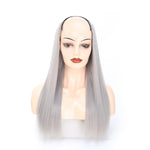 Parrucca mezzo copricapo Parrucca a forma di U con capelli lisci lunghi, 1.US-1B# Black, 2.US-1BT0906 #, 3. Black Gradient Sapphire Blue, 4.US-2# Natural Black, 5.US-4# Brown Black, 6.US-4H27#, 7.US-4M30# Linen, 8.US-4M33# Chestnut Color, 9.US-8#      ...