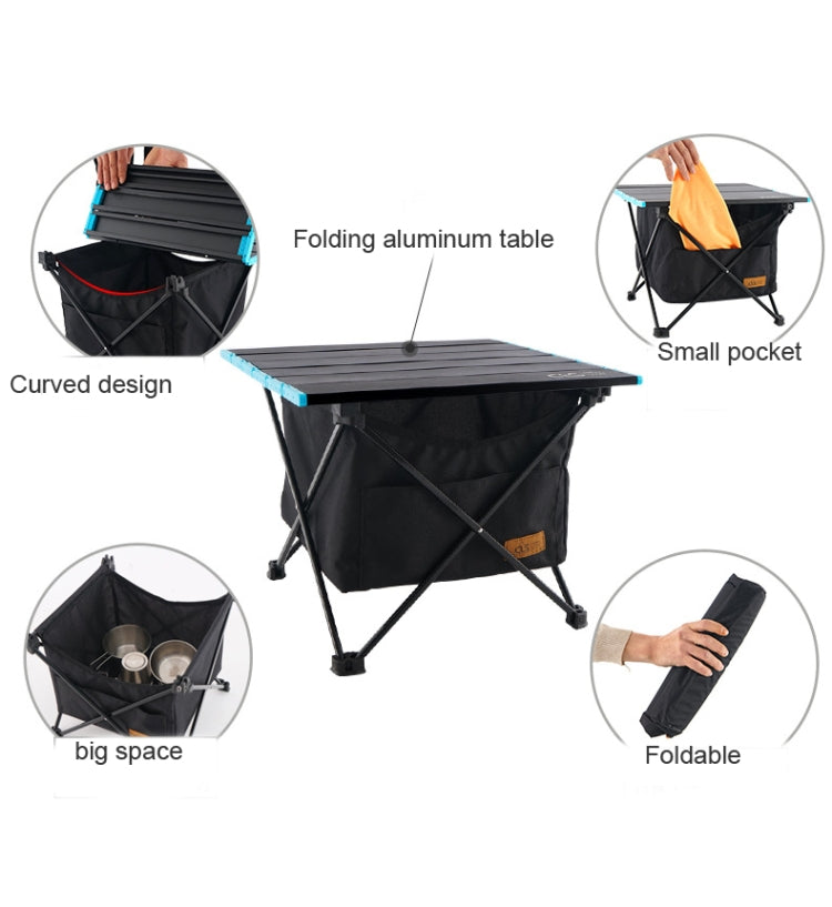 CLS Borsa da appendere per tavolo da picnic pieghevole per esterni Borsa da appendere portatile invisibile per riporre oggetti, Stile:, Small Pocket, Large Pocket, Black Table + Small Pocket, Table Small + Small Pocket, Table Medium + Large Pocket