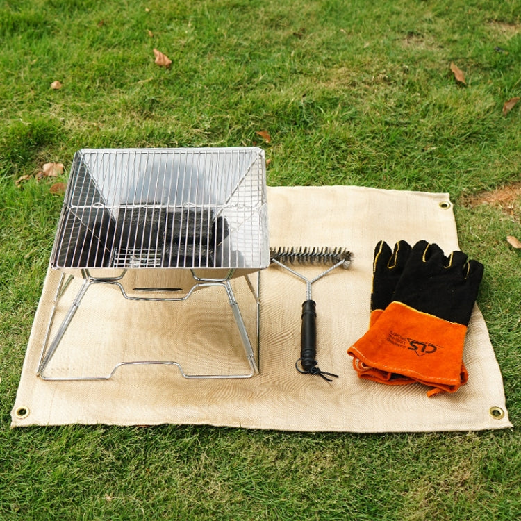 Panno ignifugo in fibra di vetro per barbecue da picnic CLS, Small (46x44 cm), Medium (80x60 cm), Large (100x80 cm)