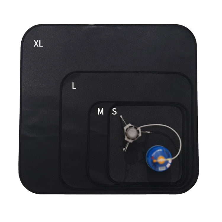 Tappetino isolante termico per barbecue da picnic in tessuto ignifugo in silicone CLS da campeggio all'aperto, S: 350x340mm, M: 450x370mm, L: 600x520mm, XL: 800x750mm