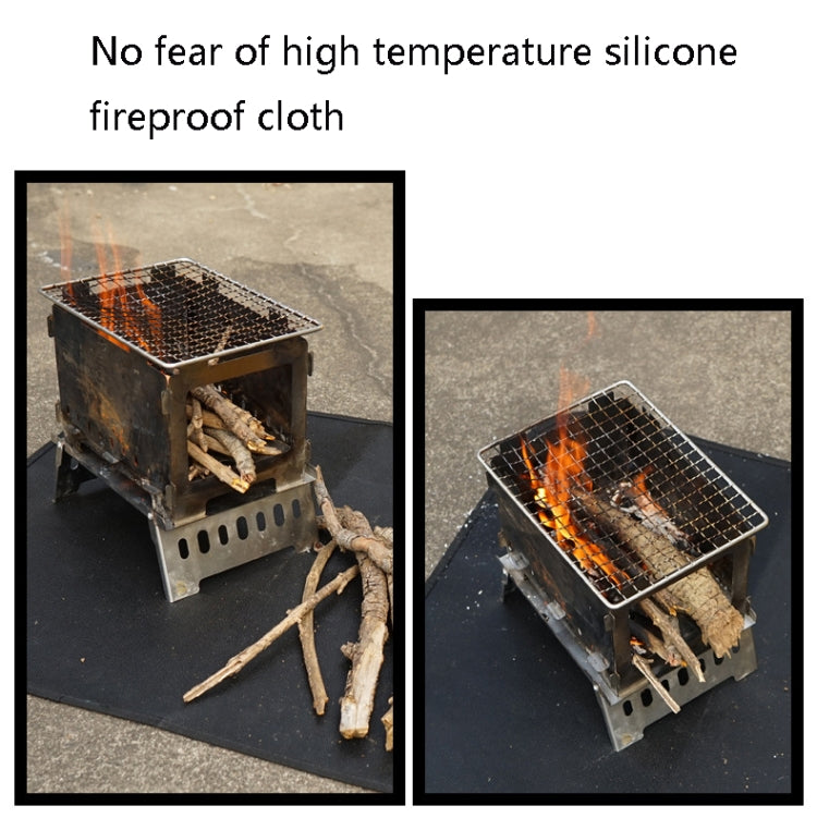 Tappetino isolante termico per barbecue da picnic in tessuto ignifugo in silicone CLS da campeggio all'aperto, S: 350x340mm, M: 450x370mm, L: 600x520mm, XL: 800x750mm