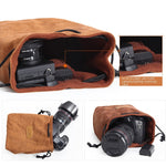 S.C.COTTON Liner Antiurto Protezione digitale Borsa per obiettivi SLR portatile Borsa per micro fotocamera singola, Square Khaki L, Square Blue L, Square Gray L, Square Brown L, Square Black L, Square Khaki M, Square Blue M, Square Gray M, Square Brown...