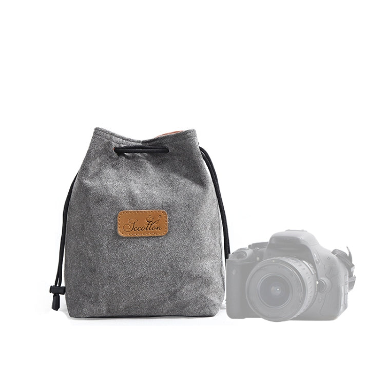 S.C.COTTON Liner Antiurto Protezione digitale Borsa per obiettivi SLR portatile Borsa per micro fotocamera singola, Square Khaki L, Square Blue L, Square Gray L, Square Brown L, Square Black L, Square Khaki M, Square Blue M, Square Gray M, Square Brown...