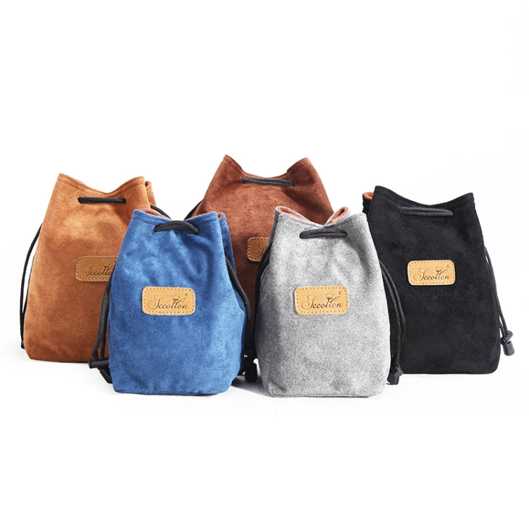 S.C.COTTON Liner Antiurto Protezione digitale Borsa per obiettivi SLR portatile Borsa per micro fotocamera singola, Round Black M, Round Khaki S, Round Blue S, Round Gray S, Round Brown S, Round Black S