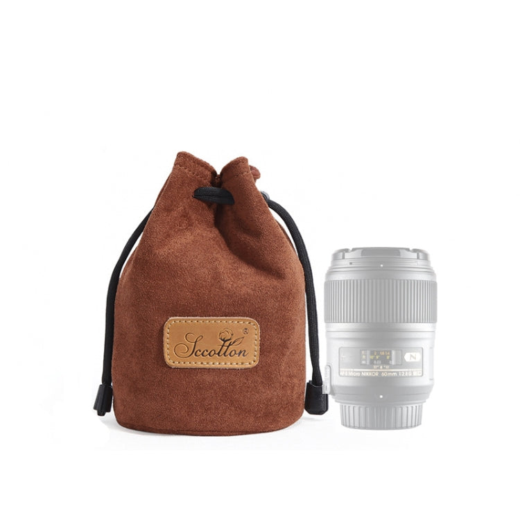 S.C.COTTON Liner Antiurto Protezione digitale Borsa per obiettivi SLR portatile Borsa per micro fotocamera singola, Round Black M, Round Khaki S, Round Blue S, Round Gray S, Round Brown S, Round Black S