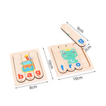 Puzzle in legno con bastoncini per ortografia bambini 4-6 anni