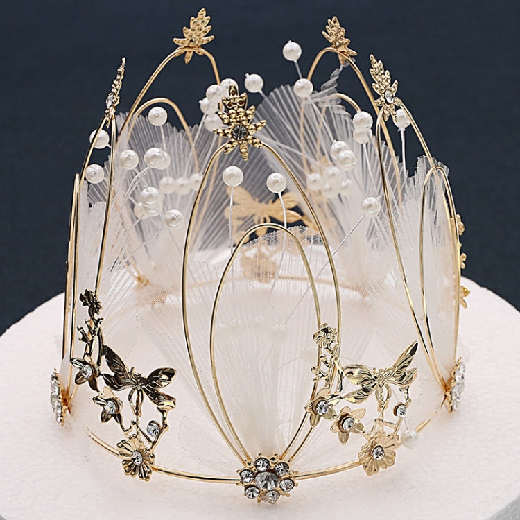 Fata libellula fata torta decorazione corona nuziale cottura ornamenti di compleanno, Crown Cake Decoration