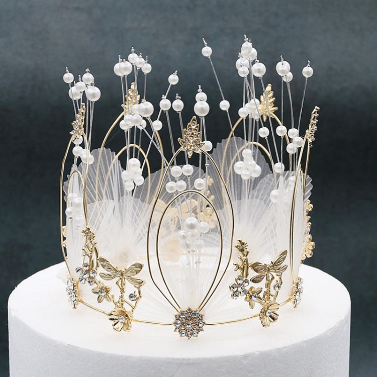Fata libellula fata torta decorazione corona nuziale cottura ornamenti di compleanno, Crown Cake Decoration