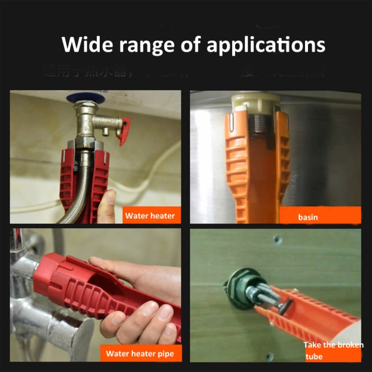 Strumento di rimozione della riparazione del rubinetto del tubo dell'acqua, chiave per il bagno multifunzionale, chiave per l'installazione di impianti idraulici, 5 In 1, 8 In 1, Metal Double-head