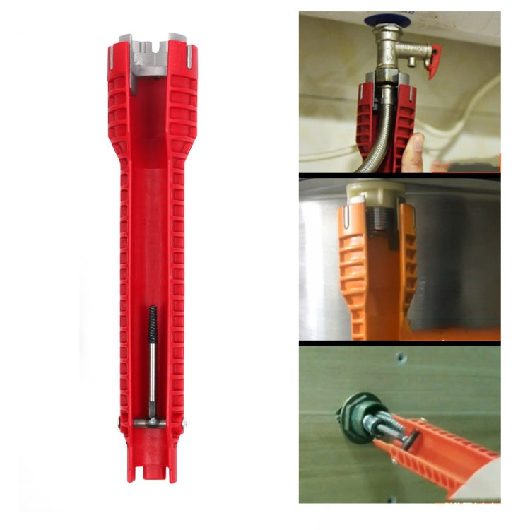 Strumento di rimozione della riparazione del rubinetto del tubo dell'acqua, chiave per il bagno multifunzionale, chiave per l'installazione di impianti idraulici, 5 In 1, 8 In 1, Metal Double-head