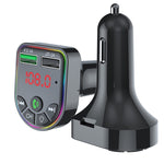 F5 Trasmettitore FM per auto Lettore musicale MP3 vivavoce Bluetooth Atmosfera colorata Luce, F5