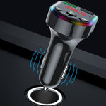 F5 Trasmettitore FM per auto Lettore musicale MP3 vivavoce Bluetooth Atmosfera colorata Luce, F5
