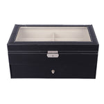 Custodia per occhiali a doppio strato in pelle PU, Size: 33.5x19.5x15.5 cm