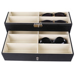 Custodia per occhiali a doppio strato in pelle PU, Size: 33.5x19.5x15.5 cm