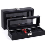 Scatola per esposizione di gioielli con scatola per orologi in pelle PU con motivo intrecciato, 6 Bits, 12 Bits
