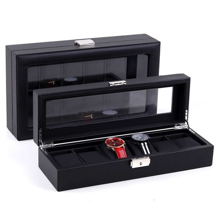 Scatola per esposizione di gioielli con scatola per orologi in pelle PU con motivo intrecciato, 6 Bits, 12 Bits