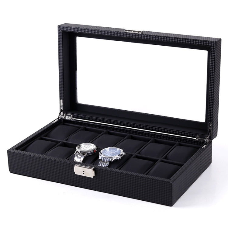 Scatola per esposizione di gioielli con scatola per orologi in pelle PU con motivo intrecciato, 6 Bits, 12 Bits