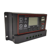 Regolatore solare semplice 12V24V Controllo del tempo della luce Regolatore di carica e scarica solare con USB, 10A, 20A, 30A