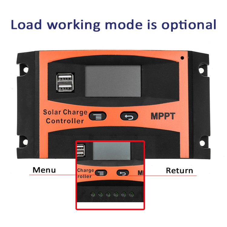Regolatore solare MPPT 12V/24V con uscita USB 30A-60A