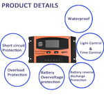 Regolatore solare MPPT 12V/24V con uscita USB 30A-60A
