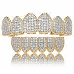Accessori di Halloween Bretelle hip-hop con zirconi microintarsiati, Gold Suit, Silver Suit, Gold Upper Teeth, Gold Lower Teeth, Silver Upper Teeth, Silver Lower Teeth