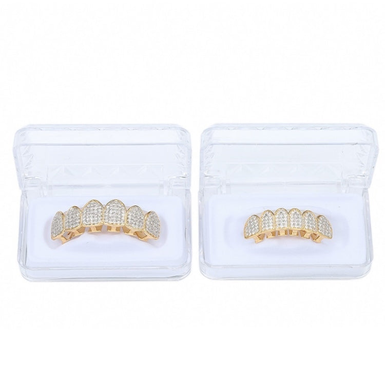 Accessori di Halloween Bretelle hip-hop con zirconi microintarsiati, Gold Suit, Silver Suit, Gold Upper Teeth, Gold Lower Teeth, Silver Upper Teeth, Silver Lower Teeth
