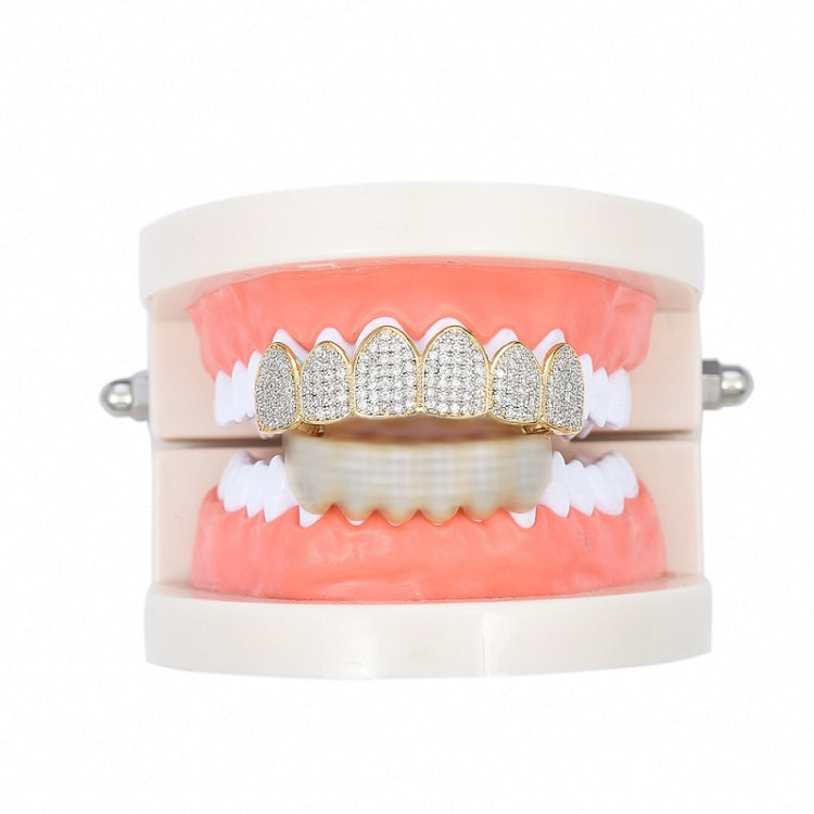 Accessori di Halloween Bretelle hip-hop con zirconi microintarsiati, Gold Suit, Silver Suit, Gold Upper Teeth, Gold Lower Teeth, Silver Upper Teeth, Silver Lower Teeth