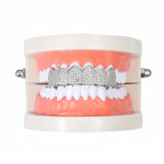 Accessori di Halloween Bretelle hip-hop con zirconi microintarsiati, Gold Suit, Silver Suit, Gold Upper Teeth, Gold Lower Teeth, Silver Upper Teeth, Silver Lower Teeth