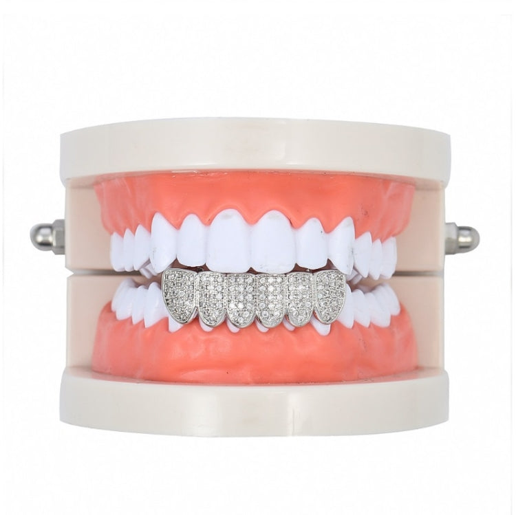 Accessori di Halloween Bretelle hip-hop con zirconi microintarsiati, Gold Suit, Silver Suit, Gold Upper Teeth, Gold Lower Teeth, Silver Upper Teeth, Silver Lower Teeth