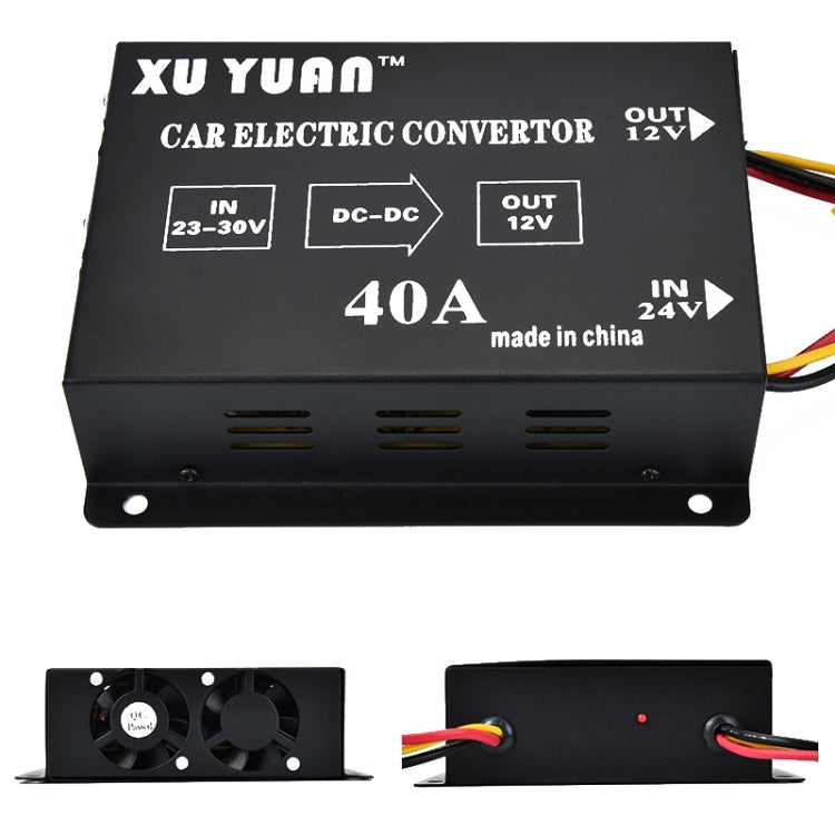 Convertitore step-down XUYUAN 480W da 24V a 12V 40A Convertitore buck di alimentazione CC per autoveicoli, 480W 24V to 12V