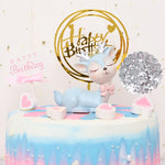 Decorazione per auto Decorazione per cervo Sika del fumetto Decorazione creativa per torta artigianale in resina, Blue, Pink