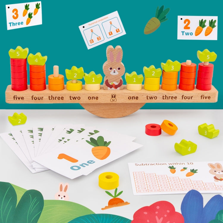 Puzzle educativo in legno con coniglio per bambini