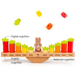 Puzzle educativo in legno con coniglio per bambini